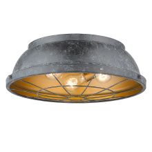 Golden Canada 7312-FM16 BP - Golden Lighting Bartlett 3-light Flush Mount in Black Patina